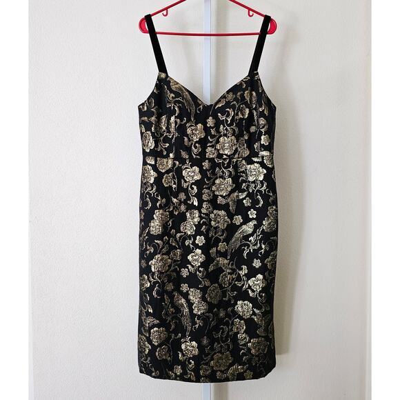 Maeve by Anthropologie Dresses & Skirts - MAEVE Antropologie NWT Black & Gold Slim Jacquard Botanical Mini Dress Sz 14